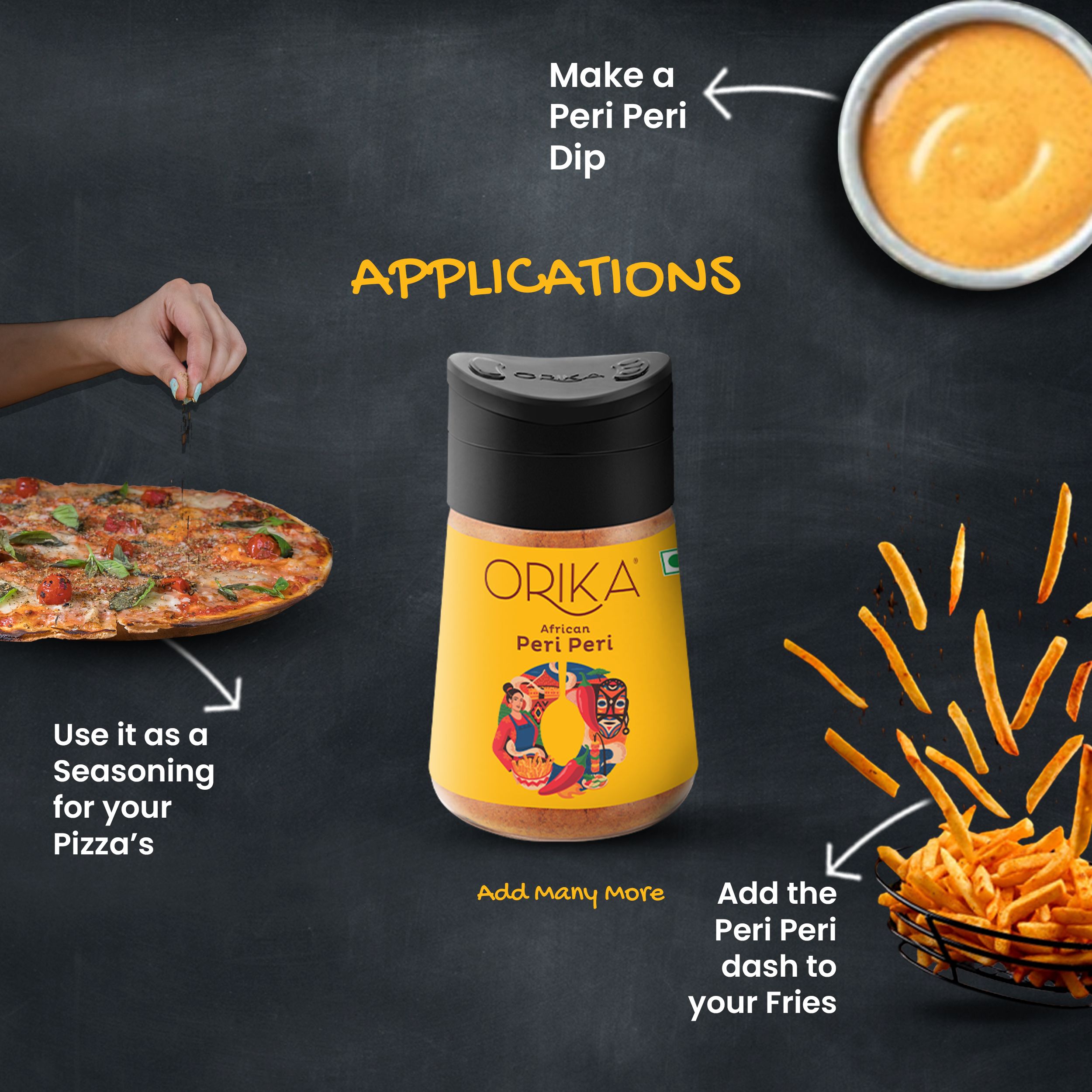 Orika Combo of Korean Seasoning, Red Chilli Flakes & African Per Peri Seasoning